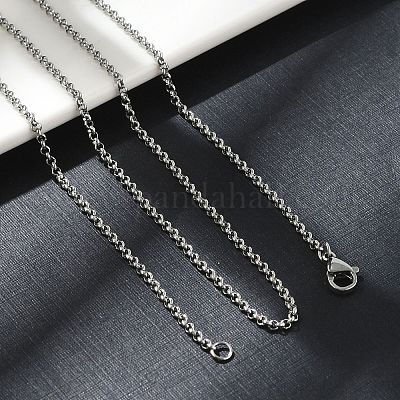 Устойчивые к потускнению модные унисекс ожерелья из нержавеющей стали 304 с крестообразными цепочками NJEW-L043A-09P-1