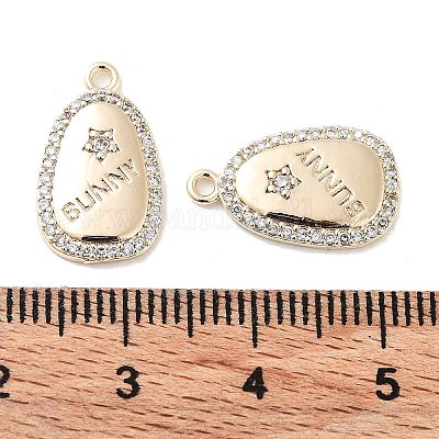 Латунные микропаве прозрачные подвески с фианитом KK-F871-26G-1
