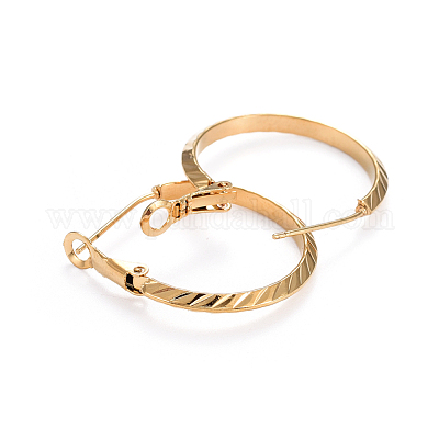 Серьги-кольца из нержавеющей стали 304 EJEW-L232-009G-1