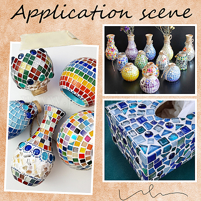 200 шт. мозаика из стекла цвета радуги&nbsp;GLAA-SP0001-15-1