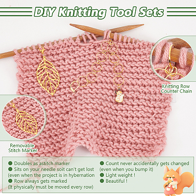 Латунные вязальные цепочки для счетчика рядов HJEW-NB00125-1