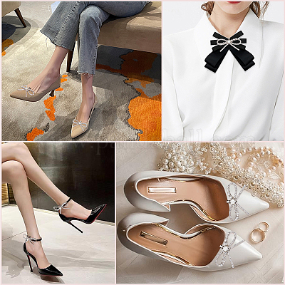 4 шт. украшение для обуви из сплава со стразами AJEW-GF0009-28P-1