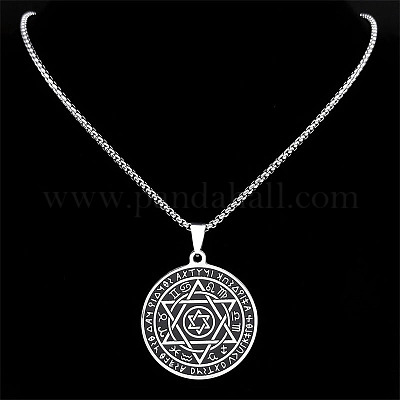 201 кулон из нержавеющей стали с изображением созвездия Звезды Давида 12 NJEW-K283-32P-1