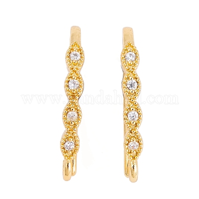 Стойки обшивки латунь кубический цирконий серьги крючки KK-S374-05G-03-1