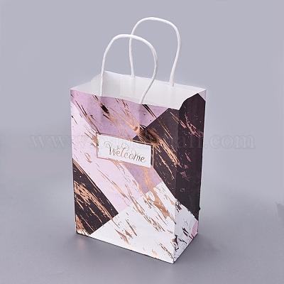 Wholesale Rectangle Kraft Paper Bags with Handle 