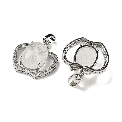 Натуральный кристалл кварца с подвесками из прозрачного кубического циркония G-G133-03P-20-1