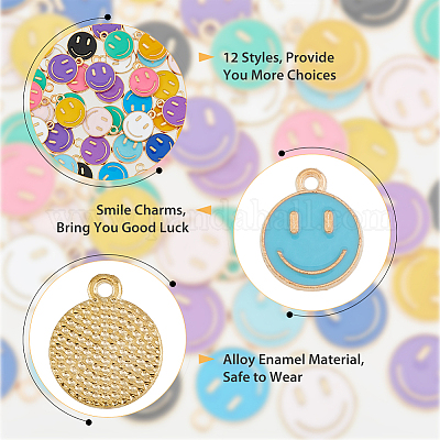 96шт 12 цвета сплава эмаль подвески ENAM-FH0001-60-1