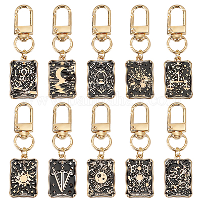 10шт прямоугольник с эмалированными подвесными украшениями из цинкового сплава HJEW-HY00018-1