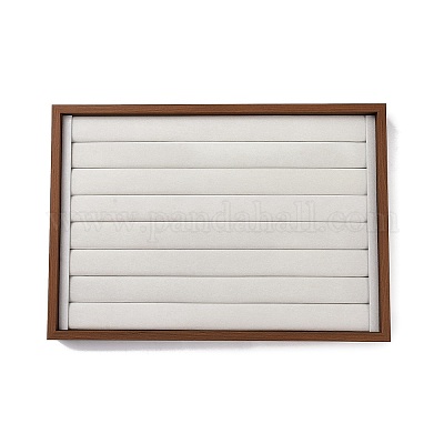 Подставки для деревянных колец прямоугольной формы с 7 слотом AJEW-WH0323-07-1