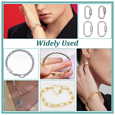 4 шт. 2 стиля подвески-карабиновые замки из нержавеющей стали 304 STAS-NB0001-85P-1