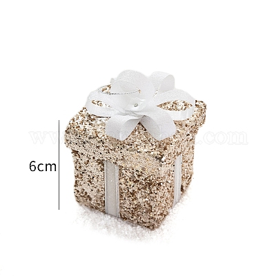 Рождественские блестки пенопласт подарочная коробка подвеска украшения PW-WGA66E9-03-1