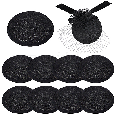 10 шт. круглая основа для шляпы-чародея из искусственной пеньки для шляпного дела&nbsp;AJEW-BC0009-73-1