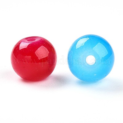 Выпечка расписные стеклянные бусины имитация нефрита DGLA-Q021-8mm-M-1