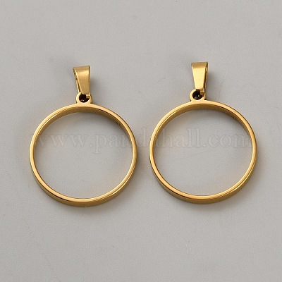 Подвеска с открытым задним безелем из нержавеющей стали с оправой кабошона STAS-WH0033-58G-1