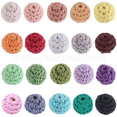 40 шт. 20-х цветные бусины из органической шерстяной ткани&nbsp;FIND-SC0009-18-1