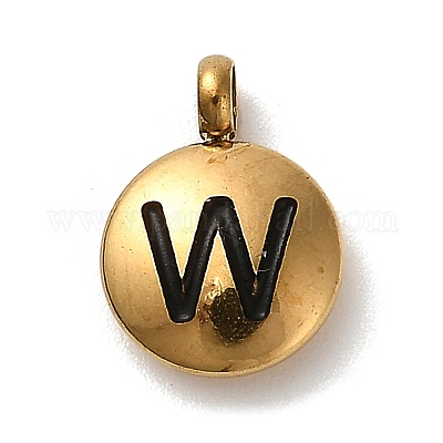 Подвески из нержавеющей стали 304 с черной эмалью STAS-R009-01G-W-1