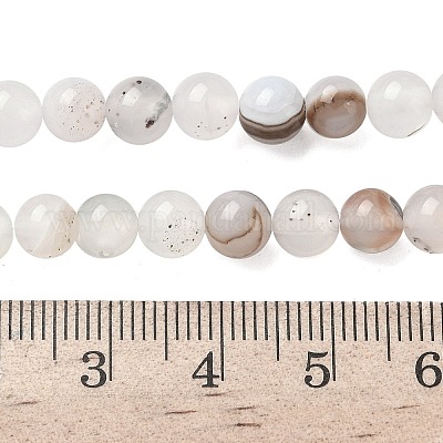 Нити из натурального дендритного агата G-C011-6mm-01-1