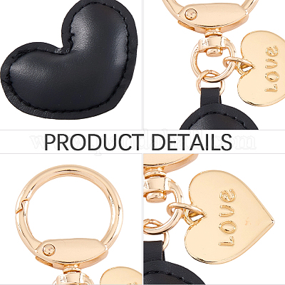 1шт брелок в форме сердца из искусственной кожи KEYC-CL0001-14A-1