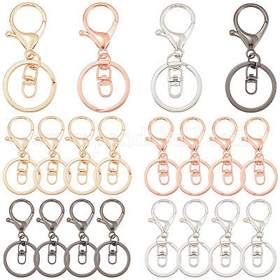 20шт 4 стиля железные с кольцами для ключей из сплава DIY-SP0001-70-1