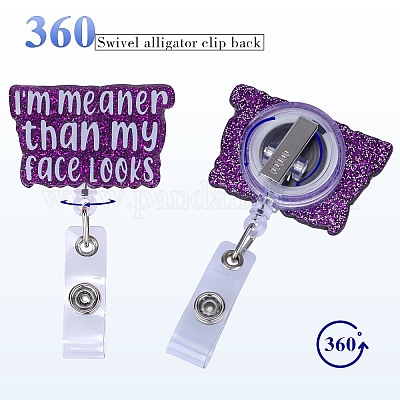 Выдвижная катушка для значков из блестящего пластика AJEW-SZ0002-44I-1