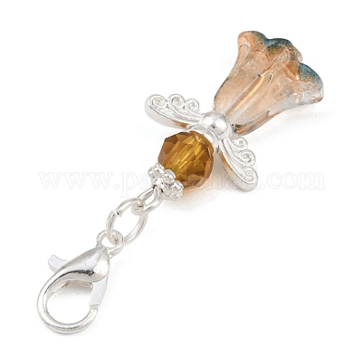 8 шт. подвесной ангел из сплава и стекла HJEW-JM04207-03-1