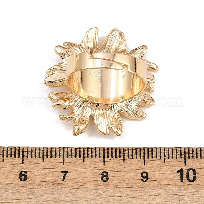 Наборы колец с цветочной тематикой из сплава для женщин RJEW-B071-03G-1