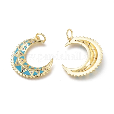 Латунные микропаве прозрачные подвески с фианитом ZIRC-Q023-12G-1