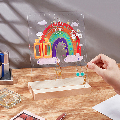 Прозрачные акриловые подставки для сережек с наклоном назад EDIS-WH0035-20B-03-1