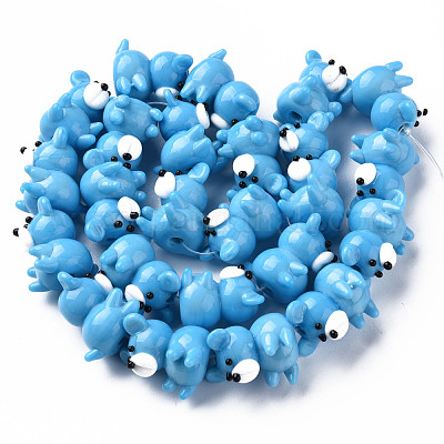 Непрозрачные нити бусин лэмпворк ручной работы LAMP-T007-19-A02-1