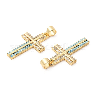 Латунные микро проложить кубического циркония подвески KK-D027-03G-1