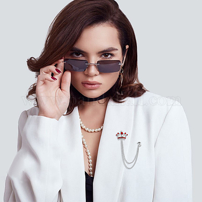 6 шт. 6-х цветные броши-короны со стразами&nbsp;JEWB-HY0001-30-1