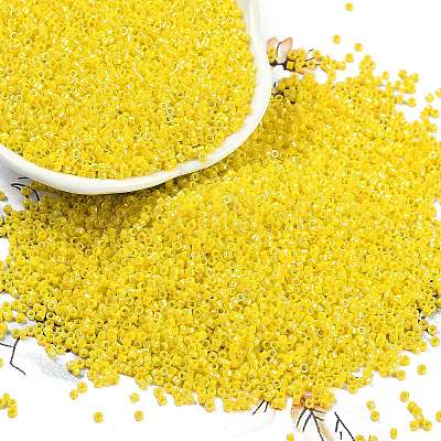 Непрозрачные цвета блестящие стеклянные бусины SEED-H003-12E-1