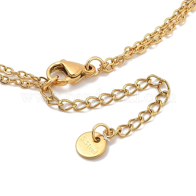 Браслеты на ногу из нержавеющей стали 304 и пластика с имитацией жемчуга AJEW-A059-01G-01-1