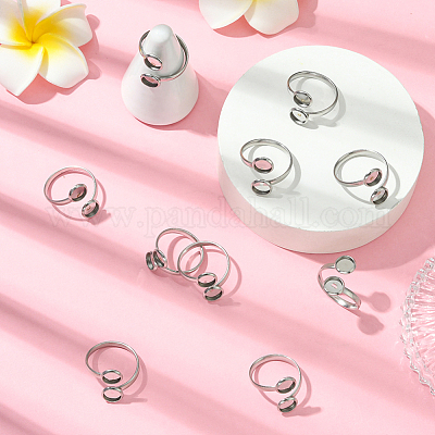 16 шт. фурнитура для открытого манжетного кольца из нержавеющей стали 304 STAS-BBC0008-18-1