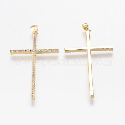 Латунные микро проложить кубического циркония большие кулоны ZIRC-L067-16-G-NR-1