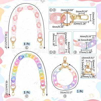 2 шт. прозрачные акриловые цепочки для сумок&nbsp;AJEW-WR0001-88-1