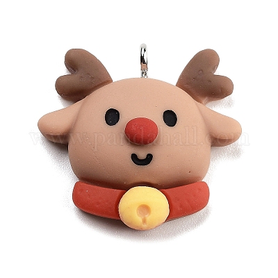 Подвески из непрозрачной смолы на рождественскую тематику RESI-F054-A13-1