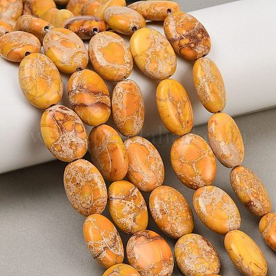 Нити бусин из окрашенного натурального регалита/императорской яшмы/морского осадка яшмы G-S397-B01-13x18-1