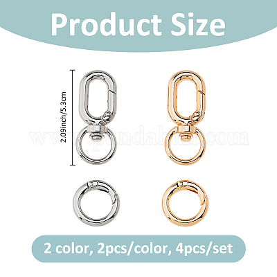 4 шт. 2-х цветные железные поворотные застежки HJEW-FH00179-1