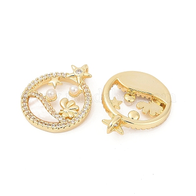 Латунные микро проложить кубического циркония подвески KK-U058-31G-1