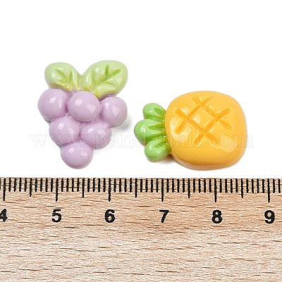 Кабошоны из непрозрачной смолы с фруктовой тематикой CRES-C016-01-1