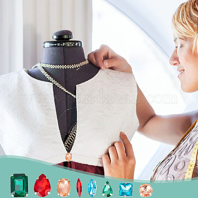 64 шт. 32 стиля восьмиугольник/капля/конский глаз пришитые стразы RGLA-DC0001-02-1