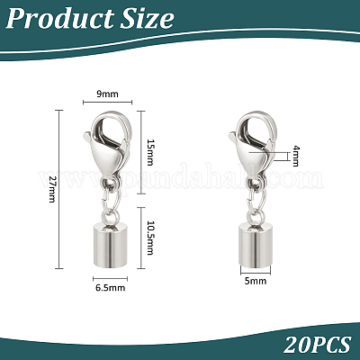 20 шт. наконечники для шнура из нержавеющей стали 304&nbsp;STAS-UN0060-56-1