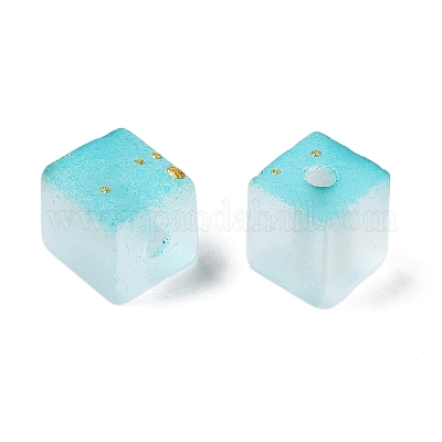 Матовые стеклянные бусины с золотистой блестящей пудрой DGLA-NH001-6mm-01C-1