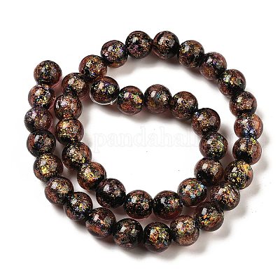 Нити стеклянных бусин из дихроичной фольги ручной работы DICH-U001-05G-1