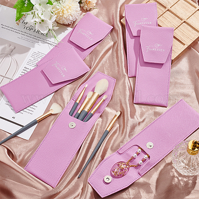 Сумка для кистей для макияжа из искусственной кожи AJEW-WH0258-669B-1