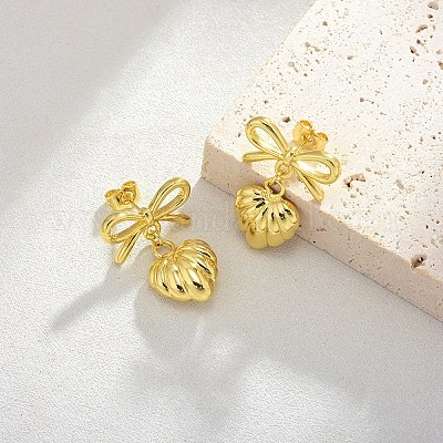 Латунные болтающиеся серьги EJEW-Z119-01G-1