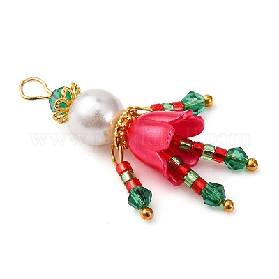 2 шт. рождественские подвески в виде человека из стеклянных бусин PALLOY-MZ00785-1