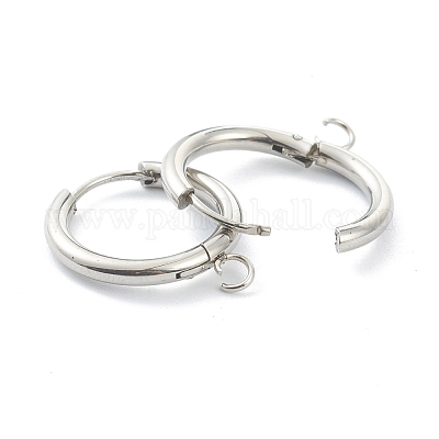 Фурнитура для сережек-колец Huggie Hoop из нержавеющей стали 201 STAS-P283-01F-P-1