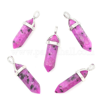 Подвески из натуральной кунжутной яшмы/киви из яшмы с двойным концом G-F295-04I-1